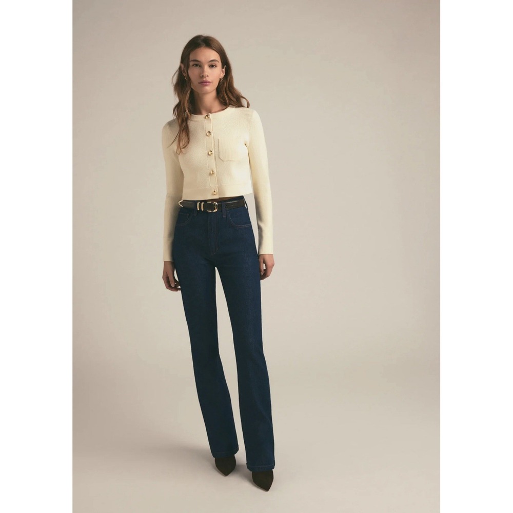 FAVORITE DAUGHTER Valentina Super High-Rise Mini Bootcut Blue Jeans Pepper 28